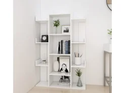 Candler Estantería librería madera contrachapada blanco 86x25,5x140 cm