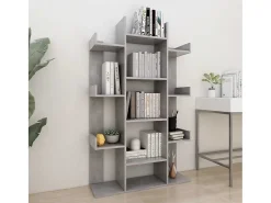 Candler Librería de madera contrachapada gris hormigón 86x25,5x140 cm