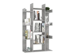 Candler Librería de madera contrachapada gris hormigón 86x25,5x140 cm