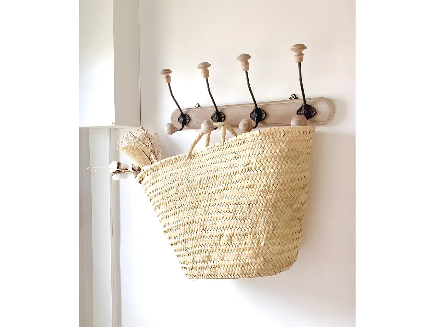 Capazo de esparto natural de 40x30x30cm - MENORCA - DECOWOOD