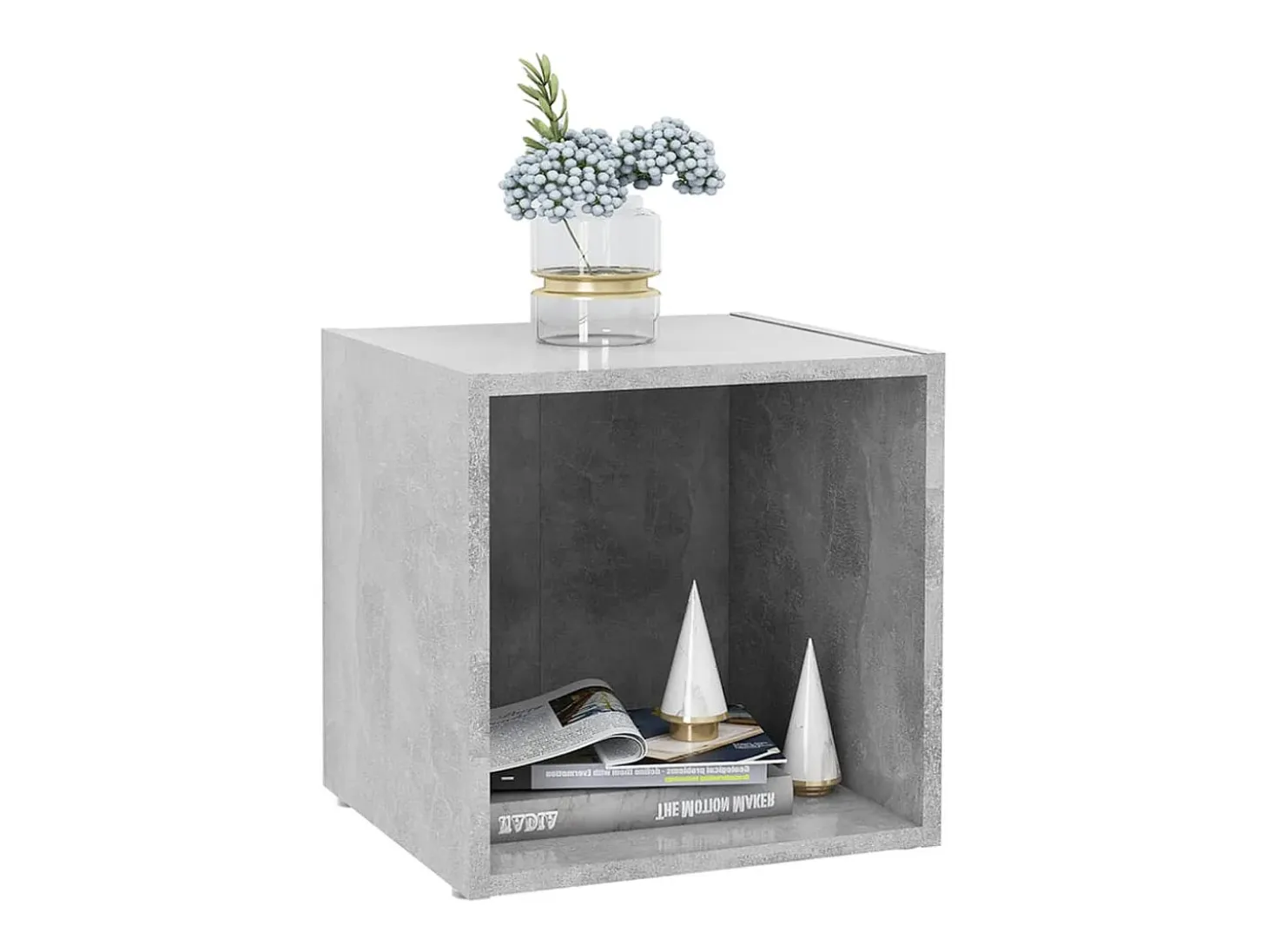 Cape Canaveral Mueble de TV 2uds madera contrachapada gris hormigón 37x35x37cm