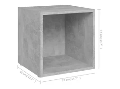 Cape Canaveral Mueble de TV 2uds madera contrachapada gris hormigón 37x35x37cm