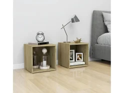 Cape Canaveral Mueble para TV madera contrachapada roble Sonoma 37x35x37 cm