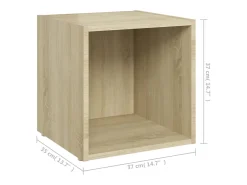 Cape Canaveral Mueble para TV madera contrachapada roble Sonoma 37x35x37 cm