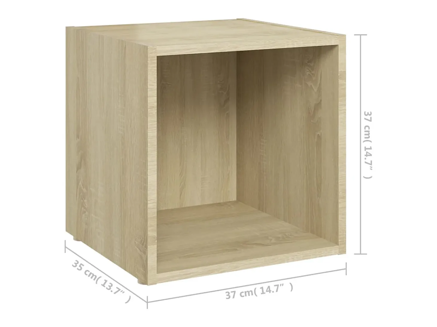 Cape Canaveral Mueble para TV madera contrachapada roble Sonoma 37x35x37 cm