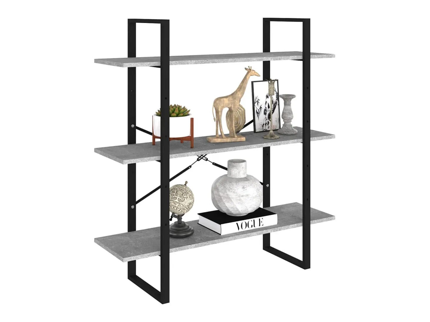 Capitola Estantería de madera contrachapada gris hormigón 100x30x105 cm