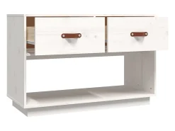 Carly Grace Mueble para TV madera maciza de pino blanco 90x40x60 cm