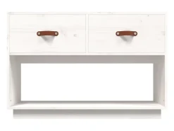 Carly Grace Mueble para TV madera maciza de pino blanco 90x40x60 cm