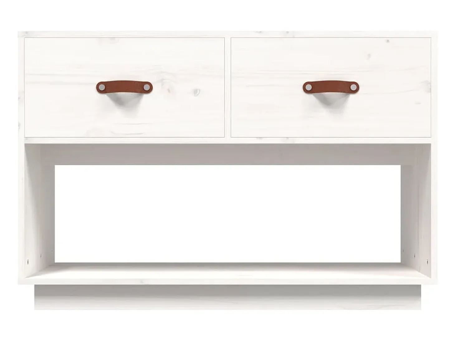 Carly Grace Mueble para TV madera maciza de pino blanco 90x40x60 cm