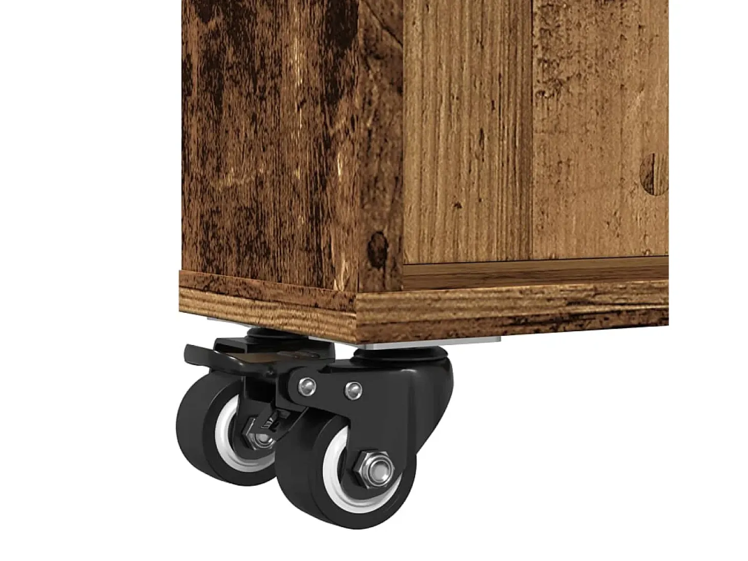 Carrito de almacenaje estrecho madera envejecida 48x13x68 cm