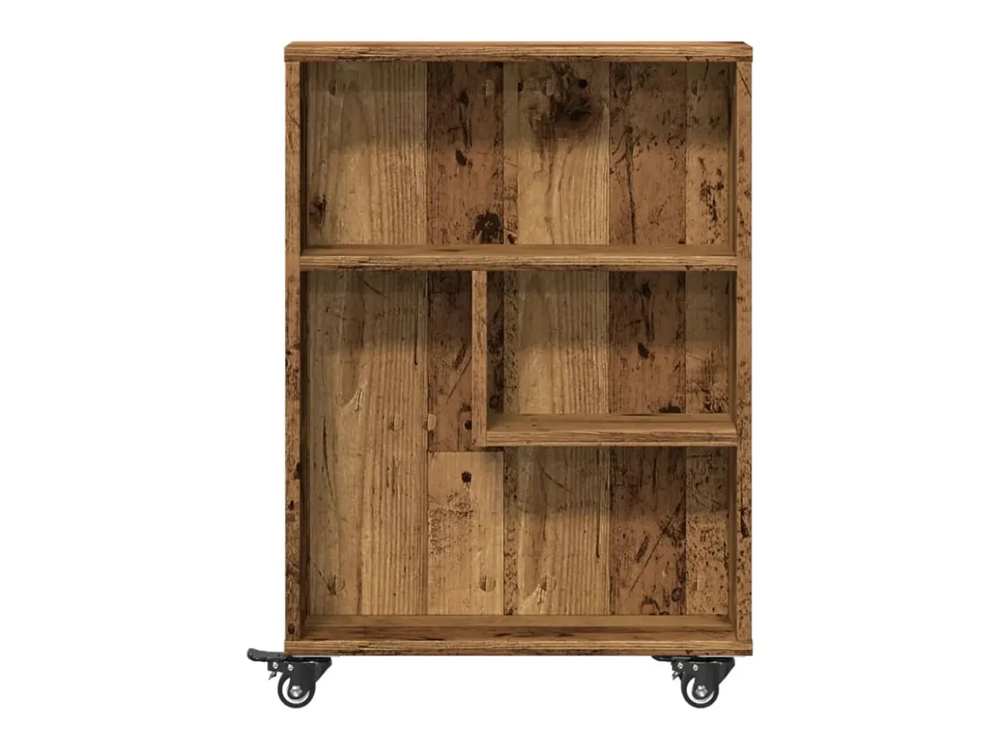 Carrito de almacenaje estrecho madera envejecida 48x13x68 cm