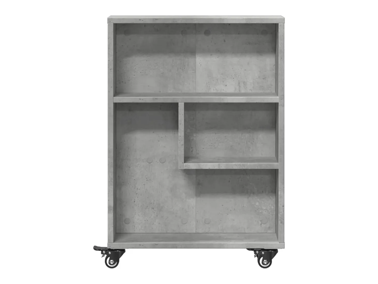Carrito de almacenaje estrecho madera gris hormigón 48x13x68 cm