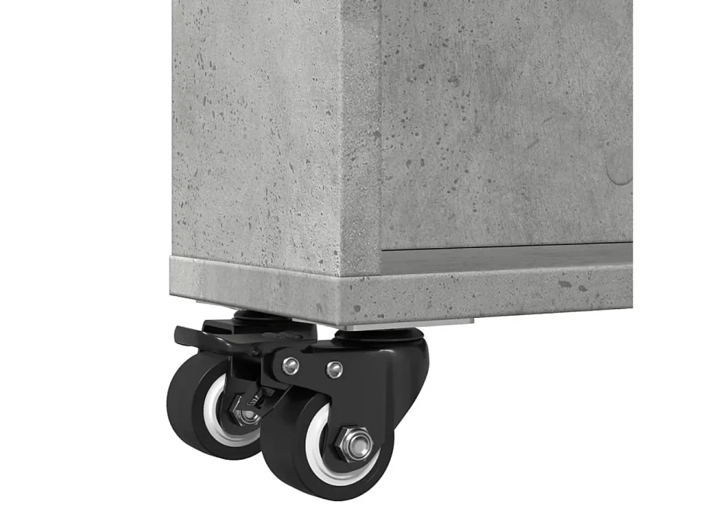Carrito de almacenaje estrecho madera gris hormigón 48x13x68 cm