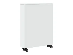 Carrito de almacenaje estrecho madera blanco 48x13x68 cm