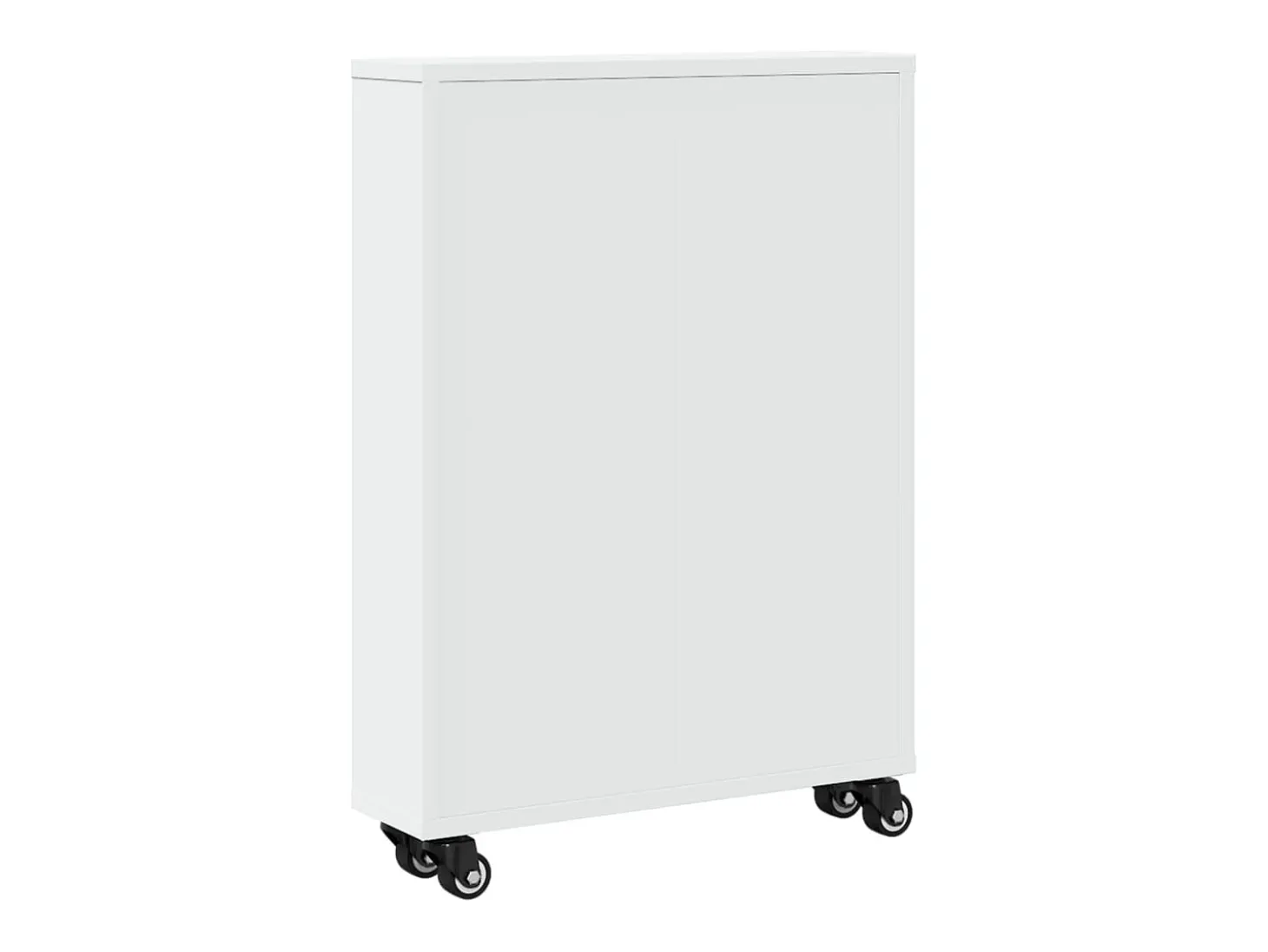 Carrito de almacenaje estrecho madera blanco 48x13x68 cm