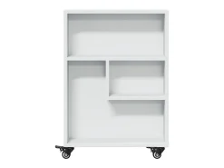 Carrito de almacenaje estrecho madera blanco 48x13x68 cm