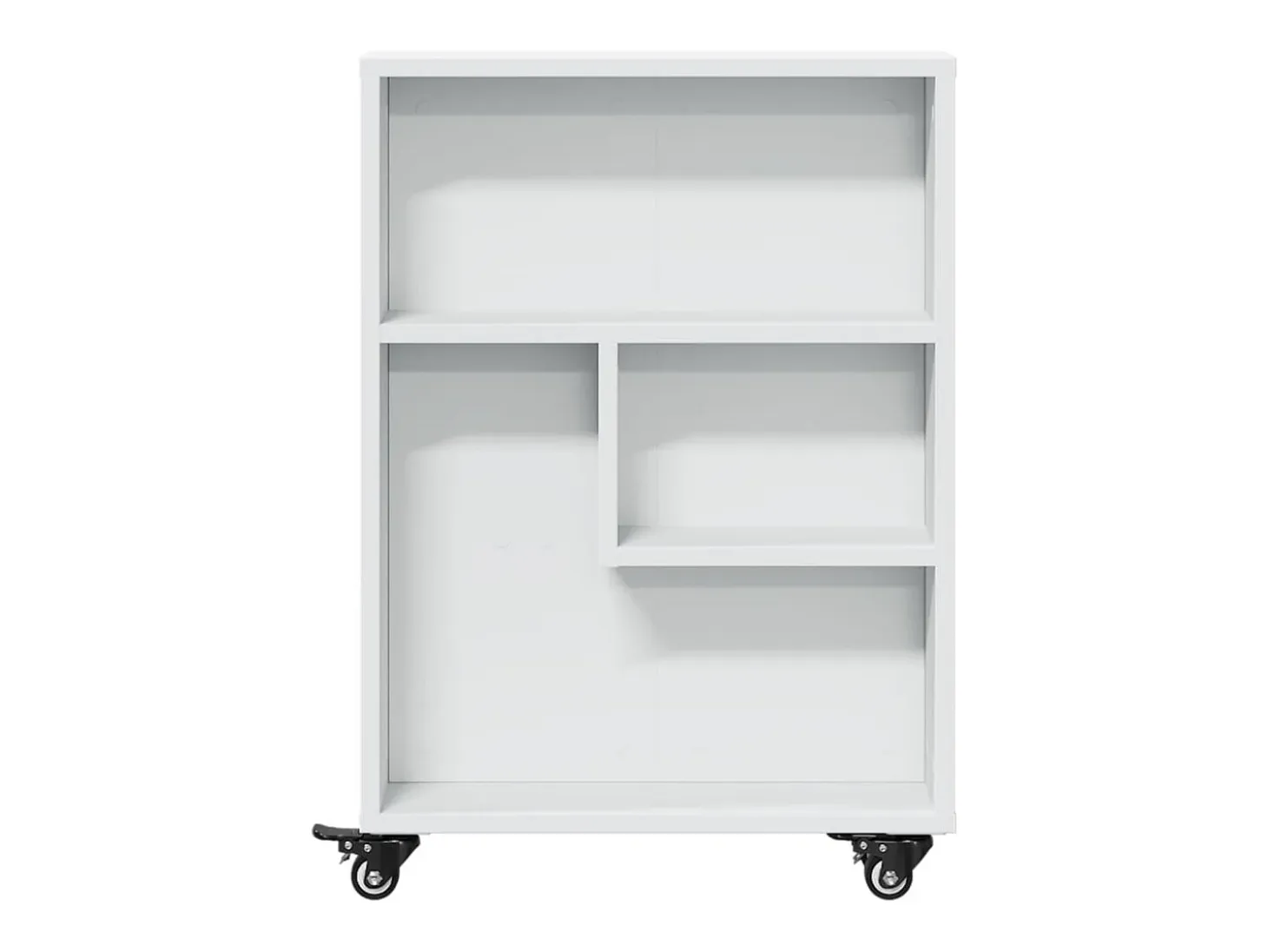 Carrito de almacenaje estrecho madera blanco 48x13x68 cm