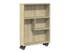 Carrito de almacenaje estrecho roble Sonoma 48x13x68 cm madera de ingeniería