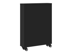 Carrito de almacenaje estrecho madera negro 48x13x68 cm