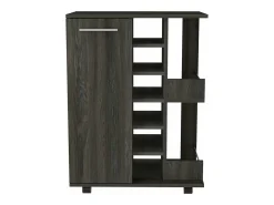 Carrito de Bar con botellero y ruedas , 82.09 cm X 59.99 cm X 37.49 cm , Carbón