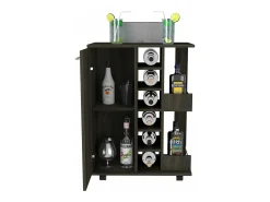 Carrito de Bar con botellero y ruedas , 82.09 cm X 59.99 cm X 37.49 cm , Carbón