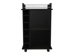 Carrito de Bar Dukat con ruedas y puerta de cristal , 88.9 cm X 54.86 cm X 41.40 cm , Negro
