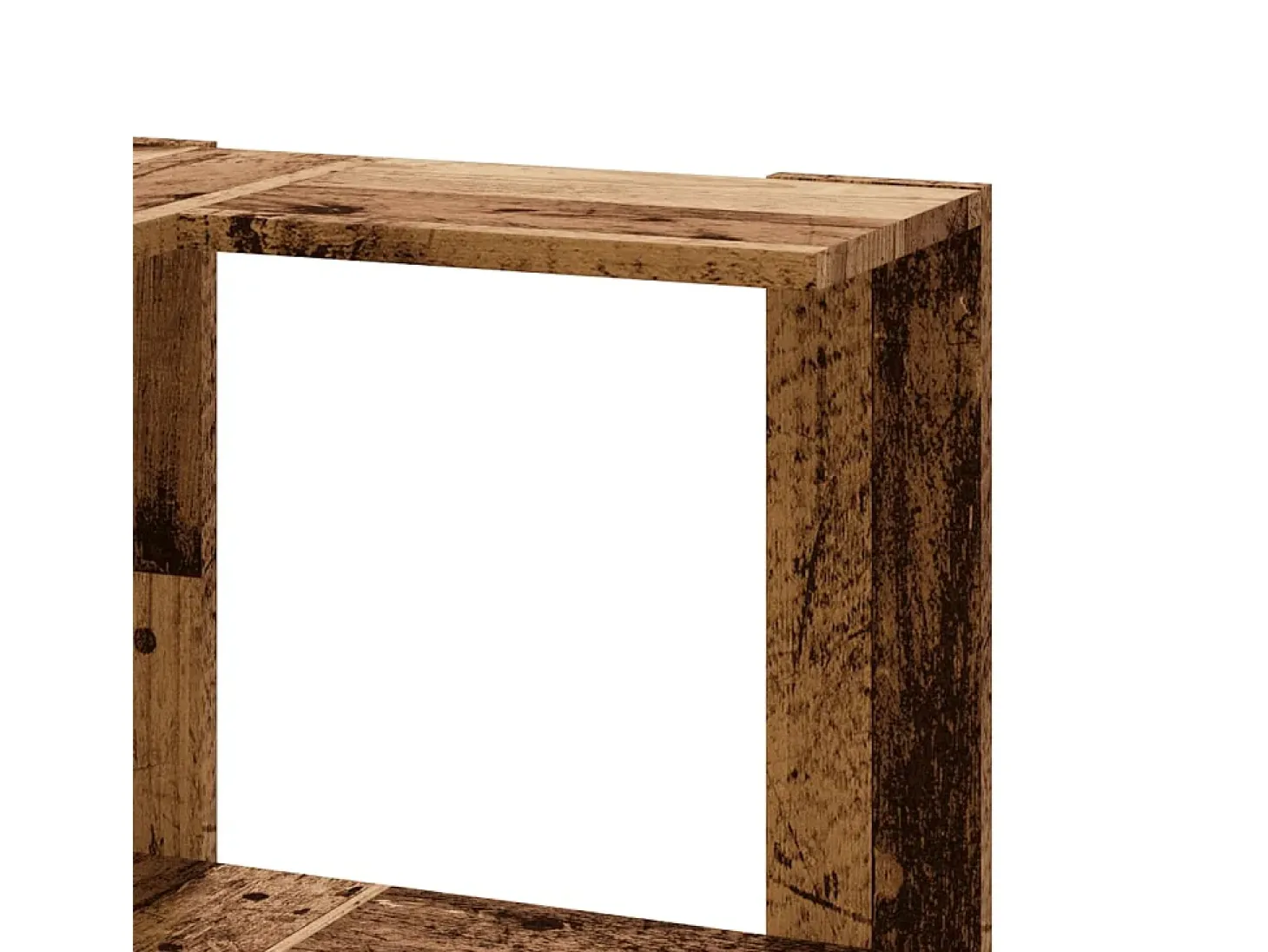 Cavit Estantería de esquina 3 niveles madera envejecida 50x50x102 cm