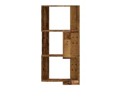 Cavit Estantería de esquina 3 niveles madera envejecida 50x50x102 cm