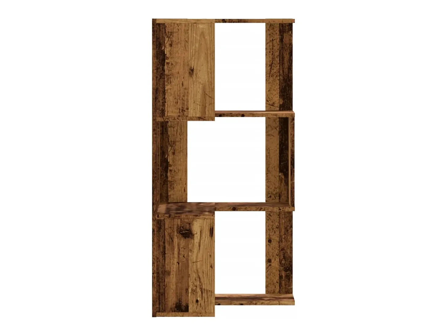Cavit Estantería de esquina 3 niveles madera envejecida 50x50x102 cm