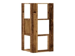 Cavit Estantería de esquina 3 niveles madera envejecida 50x50x102 cm