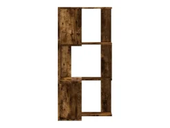 Cavit Estantería esquina 3 niveles madera roble ahumado 50x50x102 cm