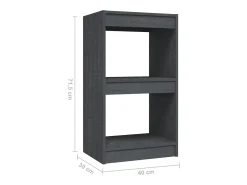 Centerville Estantería madera maciza de pino gris 40x30x71,5 cm