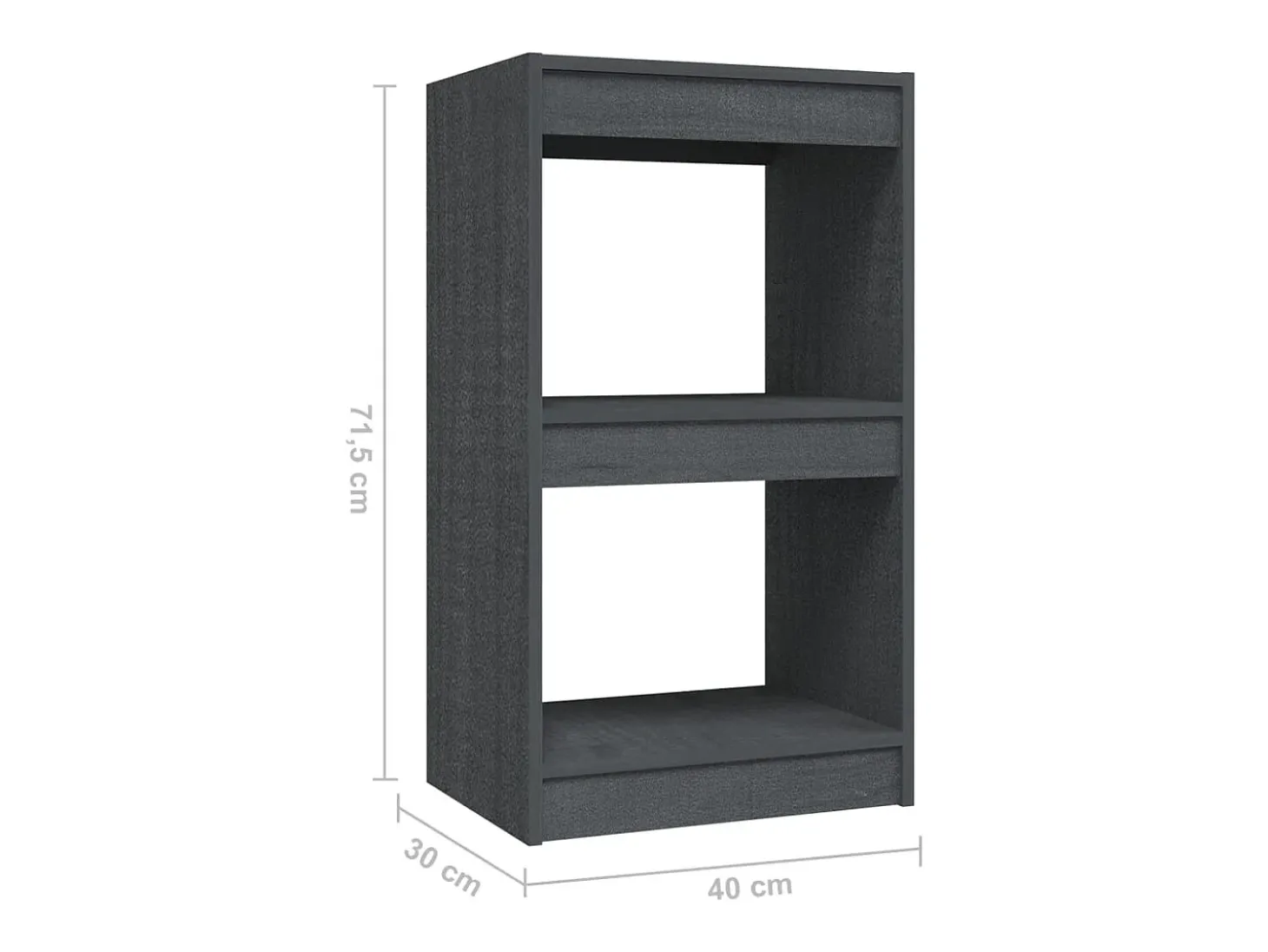Centerville Estantería madera maciza de pino gris 40x30x71,5 cm