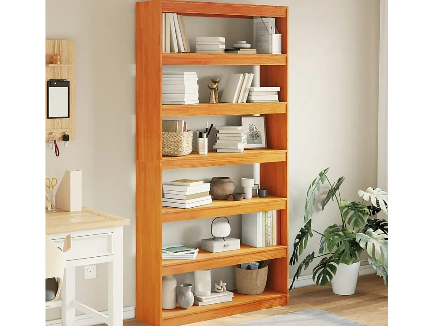 Centerville Estantería/divisor espacios madera maciza pino 100x30x199,5 cm