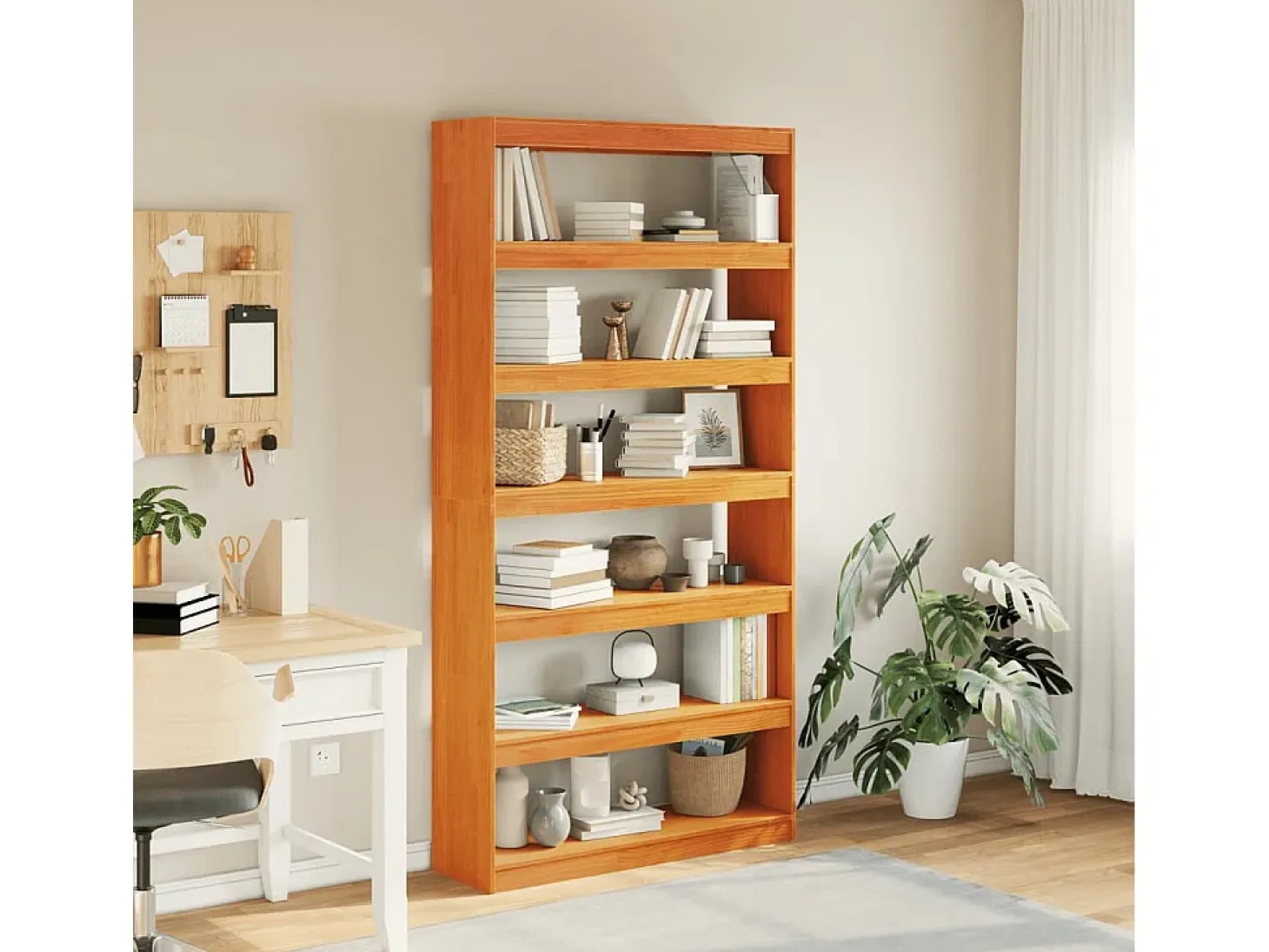 Centerville Estantería/divisor espacios madera maciza pino 100x30x199,5 cm