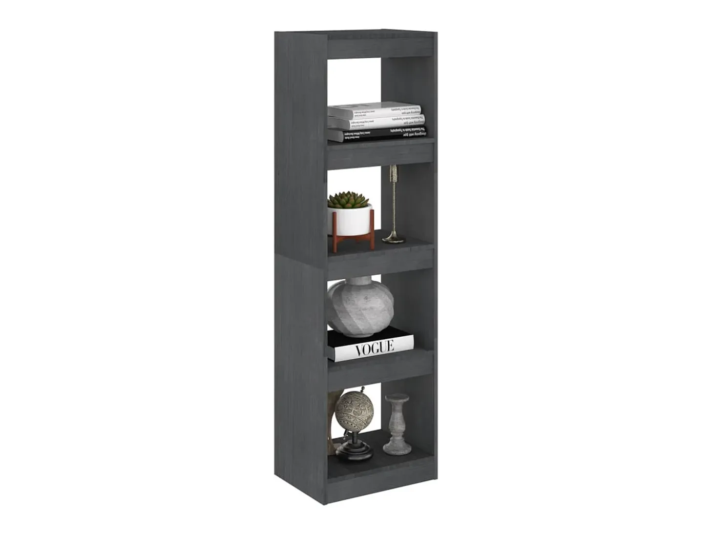 Centerville Estantería/divisor de espacios pino macizo gris 40x30x135,5cm