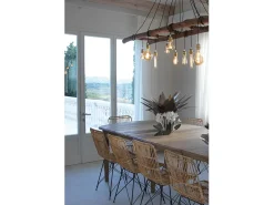 Centro de mesa decorativo Ciclamino Ø38 cm en hierro, Verde Salvia y Blanco, Diseño floral moderno para mesa o salón Made in Italy