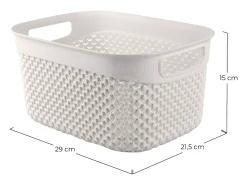 Cesta Alta de Ordenación Rectangular 6,6 Litros Blanco 7house