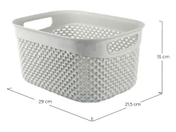 Cesta Alta de Ordenación Rectangular 6,6 Litros gris 7house