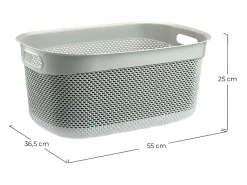 Cesta Alta Rectangular 33 Litros Gris 7house