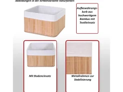 Cesta de almacenaje MCW-C21 (juego de 3), color natural