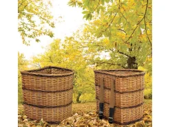 Cesta de mimbre colección gerla grande con tirantes 52 cm x 38 cm h 48