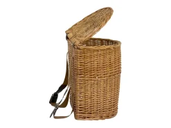 Cesta de mimbre con tapa y bandolera – 41 cm x 30 cm x h 42 cm