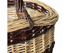 Cesta de mimbre Sofia ovalada bicolor con asa cm 44 x cm 35 h 24