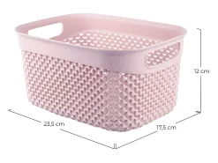 Cesta Mediana de Ordenación Rectangular 3,3 Litros Rosa 7house