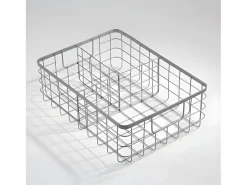 Cesta metálica gris de 3 compartimentos