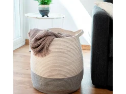 Cesta multiusos MOA Vinthera blanco/gris Ø40x45 cm