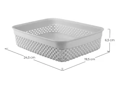 Cesto Bajo de Ordenación Rectangular 2,2 Litros Gris 7house