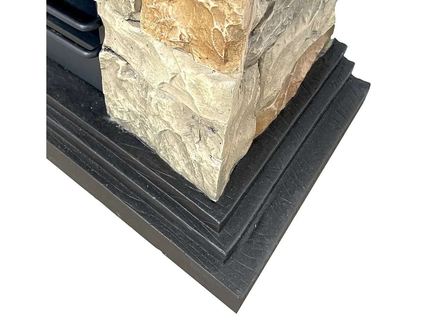 Chimenea de bioetanol Belluno, biochimenea de pie, efecto piedra artificial, L105xP38xH100