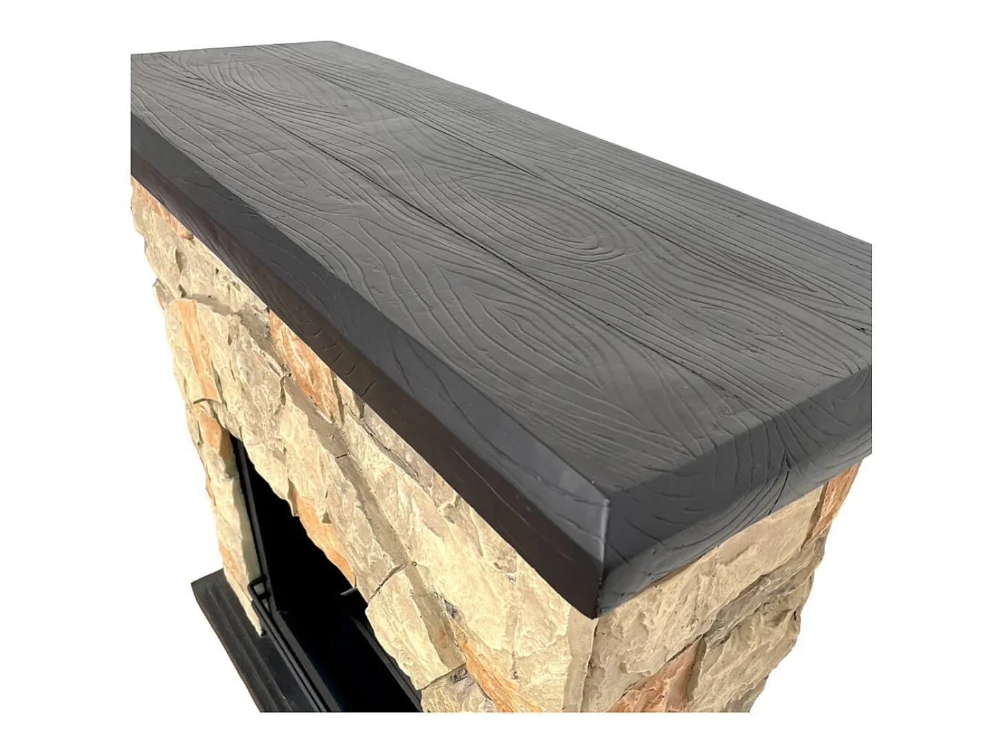 Chimenea de bioetanol Belluno, biochimenea de pie, efecto piedra artificial, L105xP38xH100
